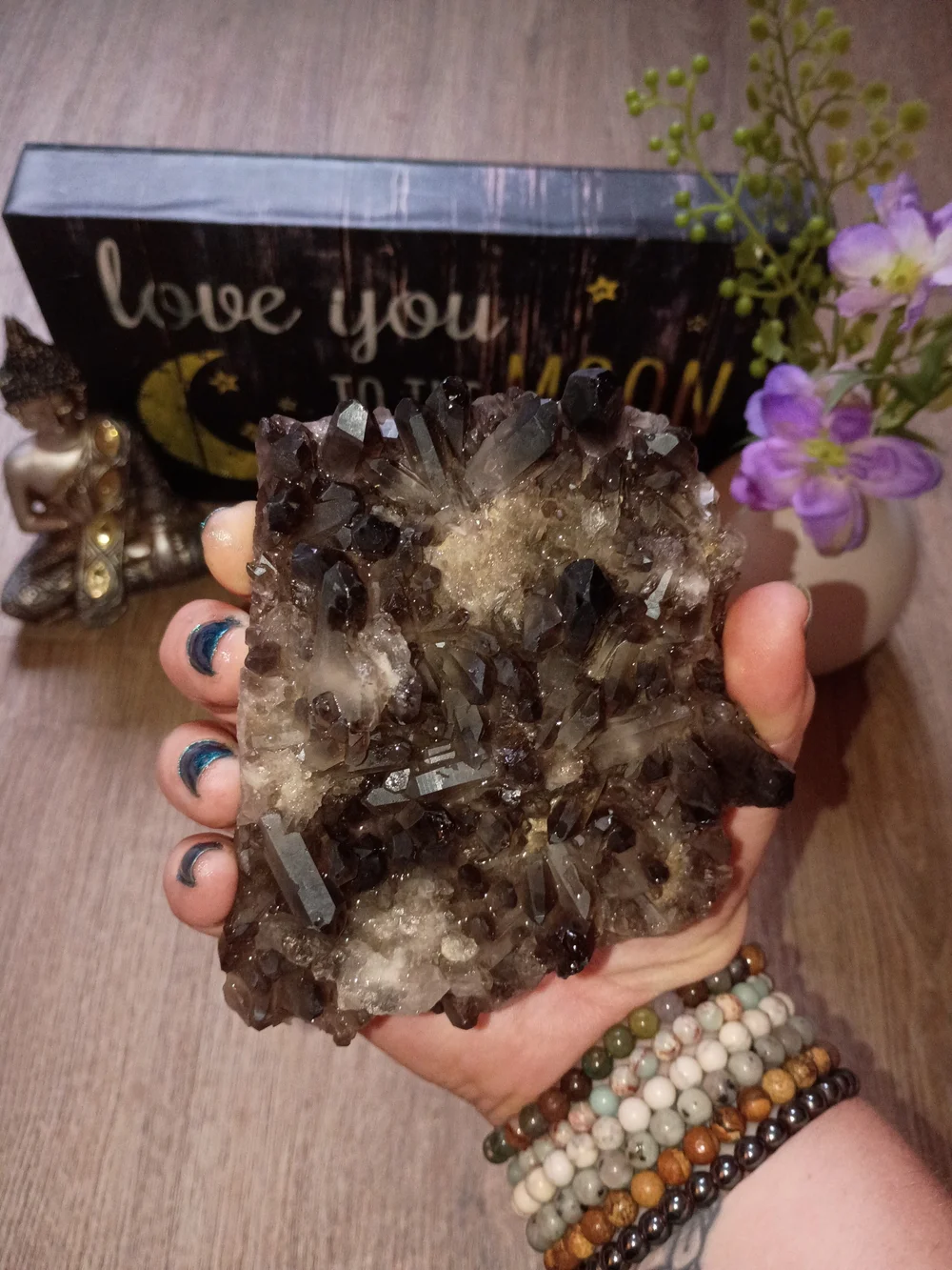 Smoky Quartz Crystal Cluster From Brazil Mineral